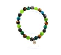 Pietre E Minerali. Bracciale Perle Occhio Di Tigre + Labradorite + Crisocolla
