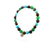 Pietre E Minerali. Bracciale Perle Occhio Di Tigre + Labradorite + Turchese +
