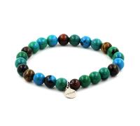 Pietre E Minerali. Bracciale Perle Occhio Di Tigre Multicolore + Crisocolla 8