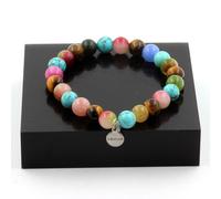 Pietre E Minerali. Bracciale Perle Occhio Di Tigre + Tormalina Multicolore + T