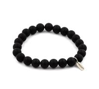 Pietre E Minerali. Bracciale Perle Onice Nero Opaco 8 Mm. Fabbricato In Francia.