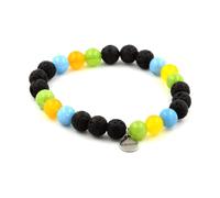 Pietre E Minerali. Bracciale Perle Peridoto + Agata Gialla + Calcedonio Blu +