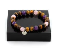 Pietre E Minerali. Bracciale Perle Quarzo Rosa + Ametista + Occhio Di Tigre 8