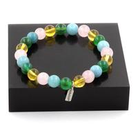 Pietre E Minerali. Bracciale Perle Quarzo Rosa + Citrino + Acquamarina + Aga