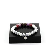 Braccialetto Perle Rubino Da Mogok ,Birmania,Myanmar + Mica Viola Opaco + Fatto