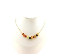 Pietre E Minerali. Collana 10 Perle Di Ambra Vera Del Mare Baltico. Chai