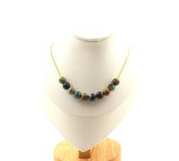 Pietre E Minerali. Collana 10 Perle Di Crisocolla Della Namibia Qualità 7A 8 Mm.