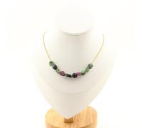 Pietre E Minerali. Collana 10 Perle Epidote Del Myanmar (BIRMANIA). Catena In