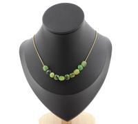 Pietre E Minerali. Collana 10 Perle Giada Nephrite Di Xiuyan Cina. Catena In