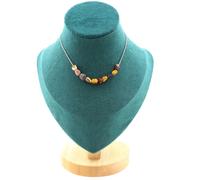 Pietre E Minerali. Collana 10 Perle Mookaite D'Australia. Catena In Acciaio