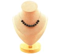 Pietre E Minerali. Collana 10 Perle Ossidiana Dorata 8 Mm. Catena In Acciaio I