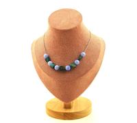 Pietre E Minerali. Collana 11 Perle Agata Crazy Lace Blu + Crisocolla