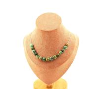 Collana 15 Perle Crisocolla Da Namibia Qualità 7A 8 Mm. Catena IN Collana Fem