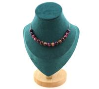 Pietre E Minerali. Collana 15 Perle Occhio Di Tigre Viola Bicolore 8 Mm. Chai