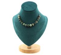 Pietre E Minerali. Collana 15 Perle Turchesi Africane 8 Mm Catena In Acciaio