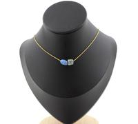 Pietre E Minerali. Collana 2 Perle Lapis Lazuli Del Pakistan. Catena In Acciaio