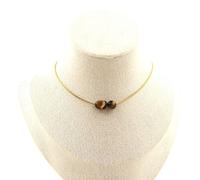 Pietre E Minerali. Collana 2 Perle Occhio Di Tigre Del Sud Africa. Catena In