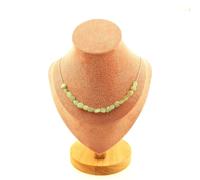 Collana 20 Perle Cianite Verde Del Brasile Catena IN Acciaio Inossidabile F