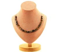 Pietre E Minerali. Collana 20 Perle Opale Boulder D'Australia. Catena In Acciaio