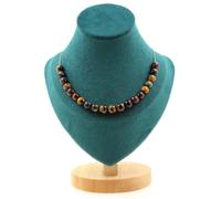 Pietre E Minerali. Collana 20 Perle Orecchio Di Tigre Mix Colori 8 Mm. Catena