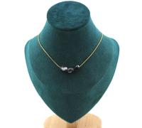 Pietre E Minerali. Collana 3 Perle Di Giada Zebra Del Brasile. Catena In Acciaio