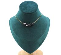 Pietre E Minerali. Collana 4 Perle Di Giada Zebra Del Brasile. Catena In Acciaio