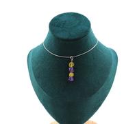 Pietre E Minerali. Collana 4 Perle Opale Gialla D'Australia + Ametista Del Br
