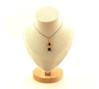 Collana 4 Perle Tourmalina Schorl Del Brasile + Ambra Vera Del Mare Baltico