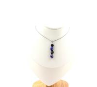 Pietre E Minerali. Collana 4 Perle Tourmaline Schorl Del Brasile + Lapis Lazuli