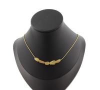 Pietre E Minerali. Collana 5 Perle Apatite Gialla Di Madagascar. Catena In Ac