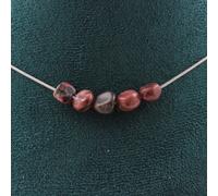 Pietre E Minerali. Collana 5 Perle Rhodochrosite Del Brasile Catena In Acciaio