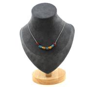 Pietre E Minerali. Collana 7 Perle Mookaite D'Australia + Apatite Blu Del Br