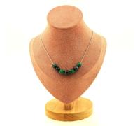 Collana 7 Perle Occhio di Falco + Malachite 8 MM Catena IN Acciaio Collana Donne