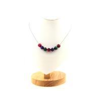 Collana 7 Perle Occhio di Tigre Viola + Verde + Occhio Di Collana Fe