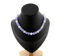 Pietre E Minerali. Collana Di Perle Acquamarina + Calcedonio Lavanda + Pietra