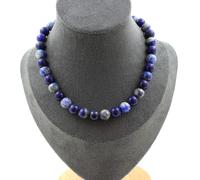 Pietre E Minerali. Collana Di Perle Lapis Lazuli Del Pakistan Qualità 5A + Lapis