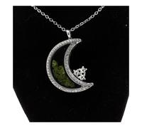 Pietre E Minerali. Collana In Peridoto Grezzo. Modello Luna.