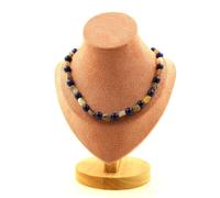 Pietre E Minerali. Collana Perle Agata Del Botswana + Lapis Lazuli 8 Mm Catena
