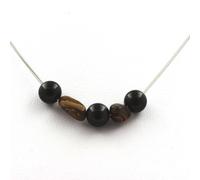 Pietre E Minerali. Collana Perle Agata Nera 8 Mm + Opale Boulder D'Australia