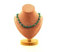 Pietre E Minéraux. Collana Perle Cianite Blu Del Brasile + Agata Verde 8 MM C