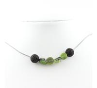 Pietre E Minerali. Collana Perle Di Giada Nephrite Di Xiuyan Cina + Lava 8 Mm.