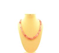 Pietre E Minerali. Collana Perle Di Quarzo Fragola Del Madagascar Catena In A