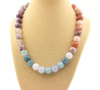 Pietre E Minerali. Collana Perle Mica Viola Di Tanzania + Pietra Di Sole