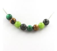 Pietre E Minerali. Collana Perle Occhio Di Tigre + Peridoto + Labradorite + Mal