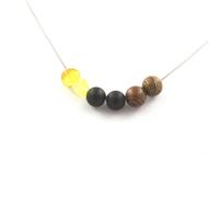 Pietre E Minerali. Collana Perle Opale Gialla D'Australia + Perle Onice Nero