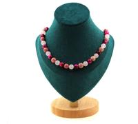 Pietre E Minerali. Collana Perle Quarzo Rosa + Rodonite + OCCHIO DI TIGRE Fus