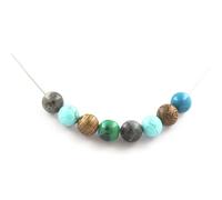 Pietre E Minerali. Collana Perle Turchesi + Crisocolla + Labradorite + Boi