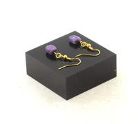 Pietre E Minerali. Orecchini 1 Perla Charoite Di Russia In Acciaio Inox