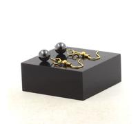 Pietre E Minerali. Orecchini 1 Perla Ematite 8 Mm In Acciaio Dorato