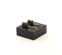 Pietre E Minerali. Orecchini 2 Perle Di Agata Indiana + Legno 8 Mm